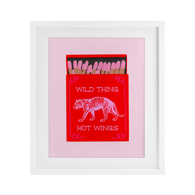 Reproduction sous verre encadrée Wild Thing Matchbox, conception par Cherrywood Lane, H 21 po x l 17 po, Cadre blanc côtier