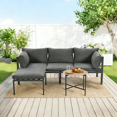 182.5cm Wide Straight Metal Patio Sectional Set