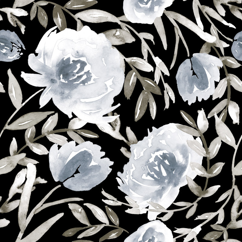 Blakeney Floral Background - Wrapped Canvas Painting, 30cm H x 30cm W x 3.8cm D