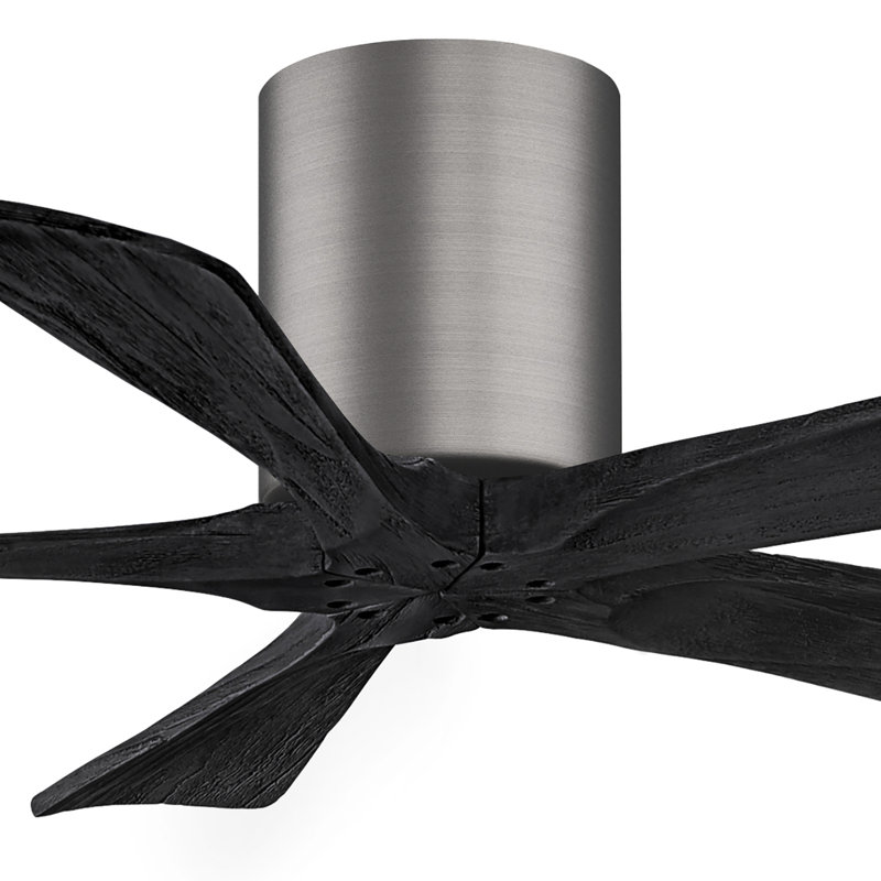 Ventilateur à pales encastré 5 pales Irene, 42", Étain brossé, Ton bois de grange