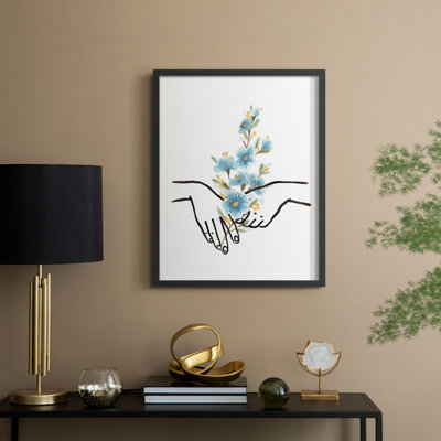 HandsAndFlowersIV Framed Print - Solid Wood