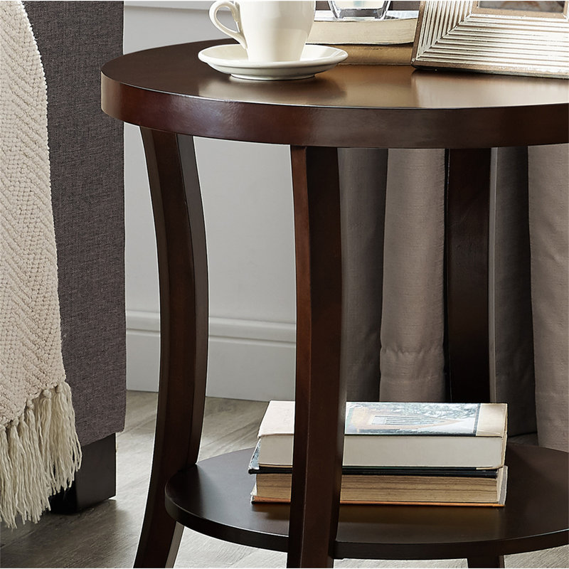 Espresso Poplar Wood 3-Piece Oval and Round Coffee Table Set