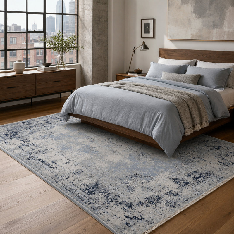 Vintage Look Cotton and Chenille Flatweave Area Rug, 200 cm round