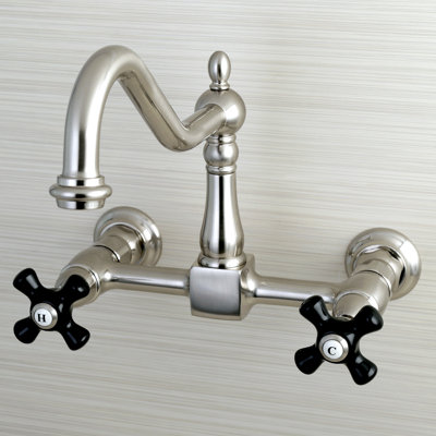 Kingston Brass Duchess Double-Handle 2-Hole Wall-Mount Bridge Kitchen Faucet
