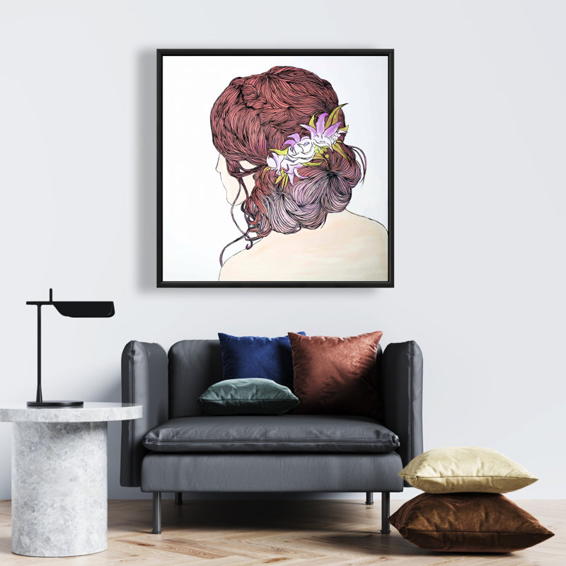 " Woman From Behind With Flowers "