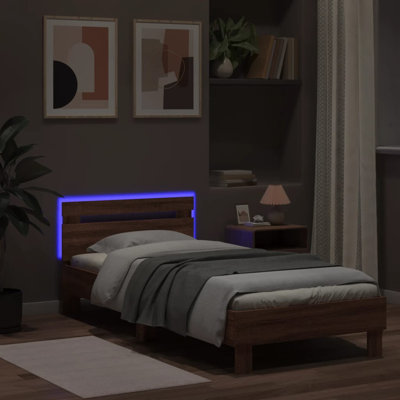 17 Stories Bed Frame With Headboard And LED 
