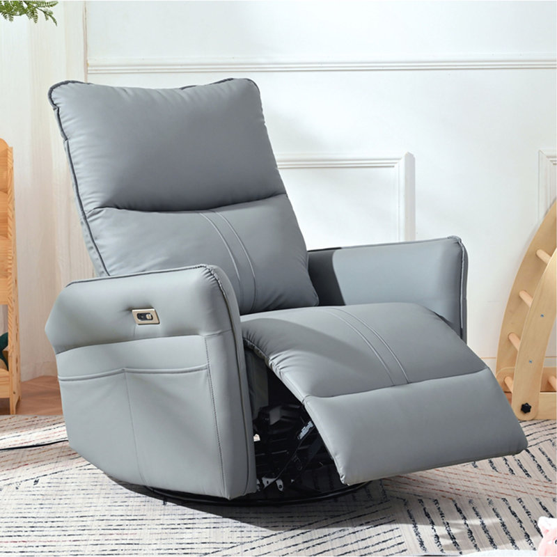 Power Swivel Rocker Recliner Chair For Adults, 270° Swivel Rocking Recliner Chair,Electric Small Recliners For Small Spaces, Single Sofa Recliner For Living Room, Bedroom