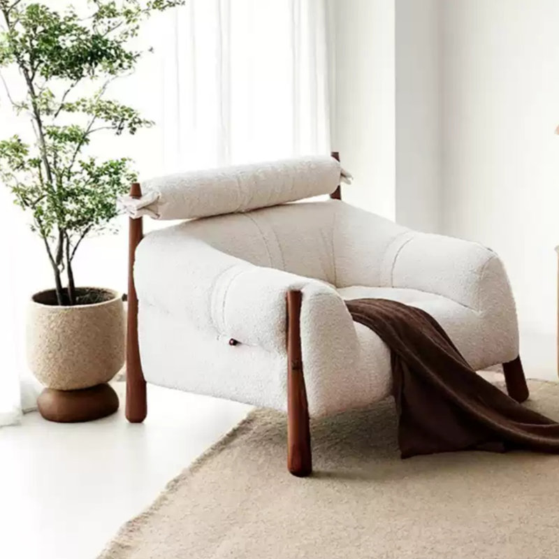 Retro Solid Wood Straight - layout Sofa
