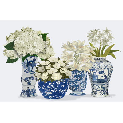 Chinoiserie Flower Quartet 2, bleu