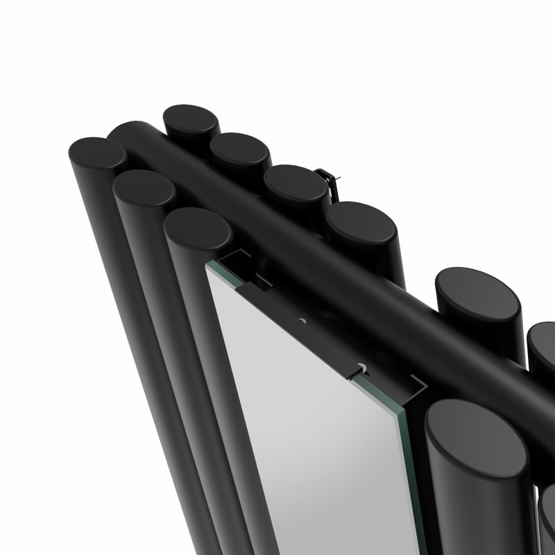 Katelin Vertical Oval Panel Radiators, 1800cm H x 500cm W x 84cm D, Black