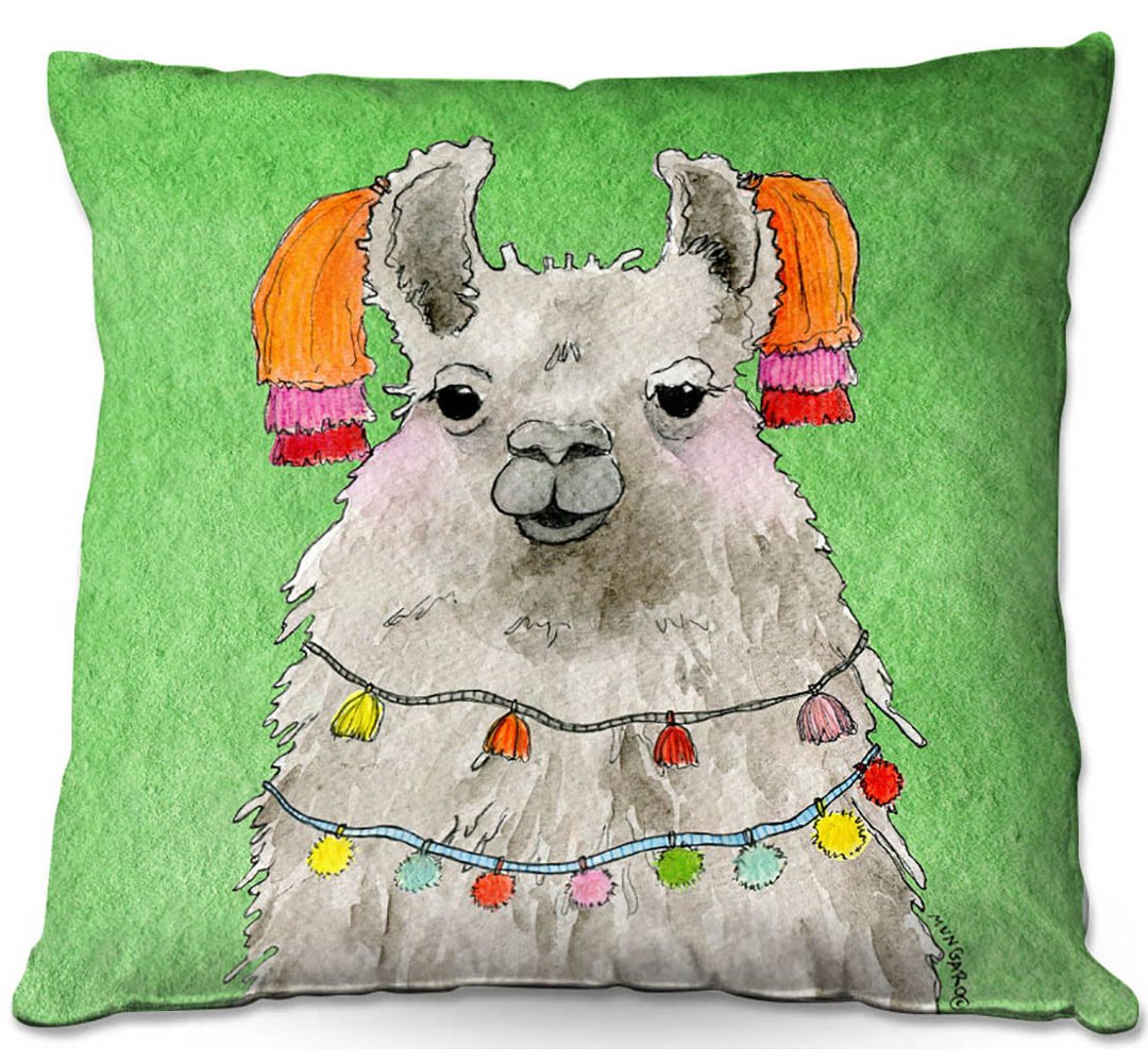  Couch Tassels Llama Throw Pillow DiaNoche Designs 