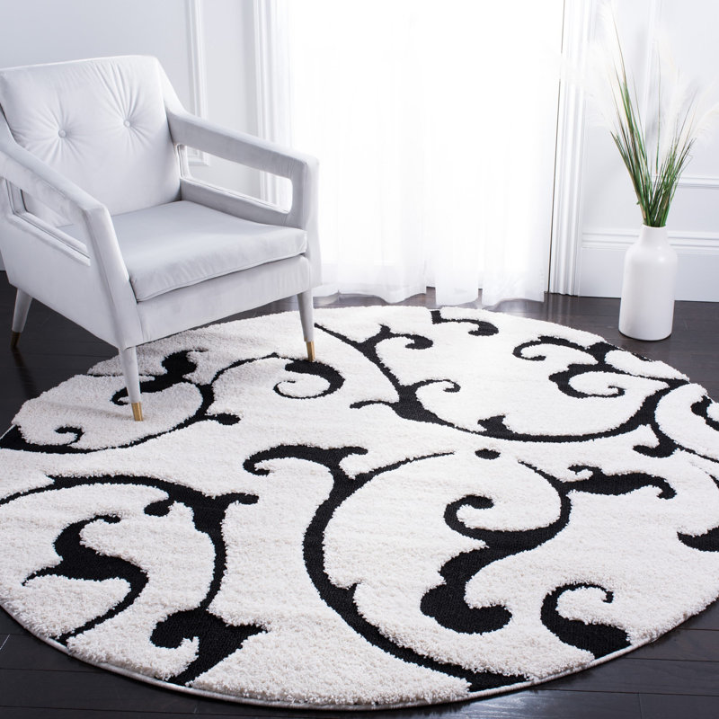 Tess Shag Performance Floral Rug, Round 8'