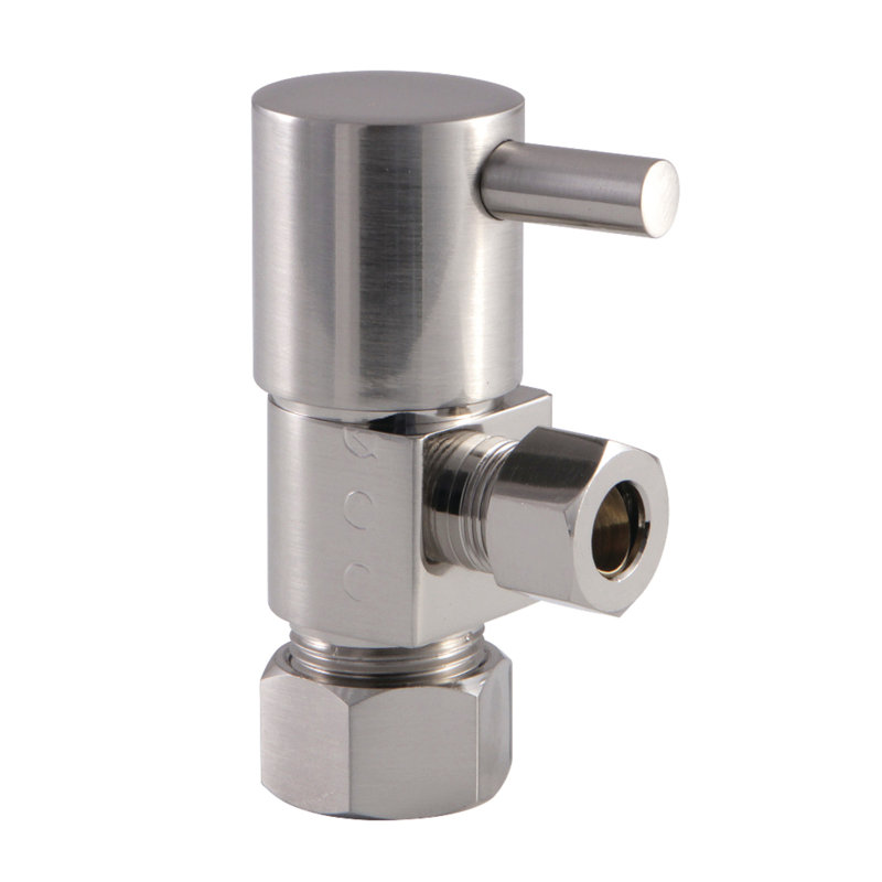 Kingston Brass Concord 5/8-Inch OD Comp x 3/8-Inch OD Comp Anti-Seize Deluxe Quarter-Turn Ceramic Hardisc Cartridge Angle Stop