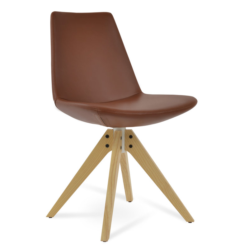 Chaise d'appoint pivotante Eiffel Pyramid en cannelle, Naturel