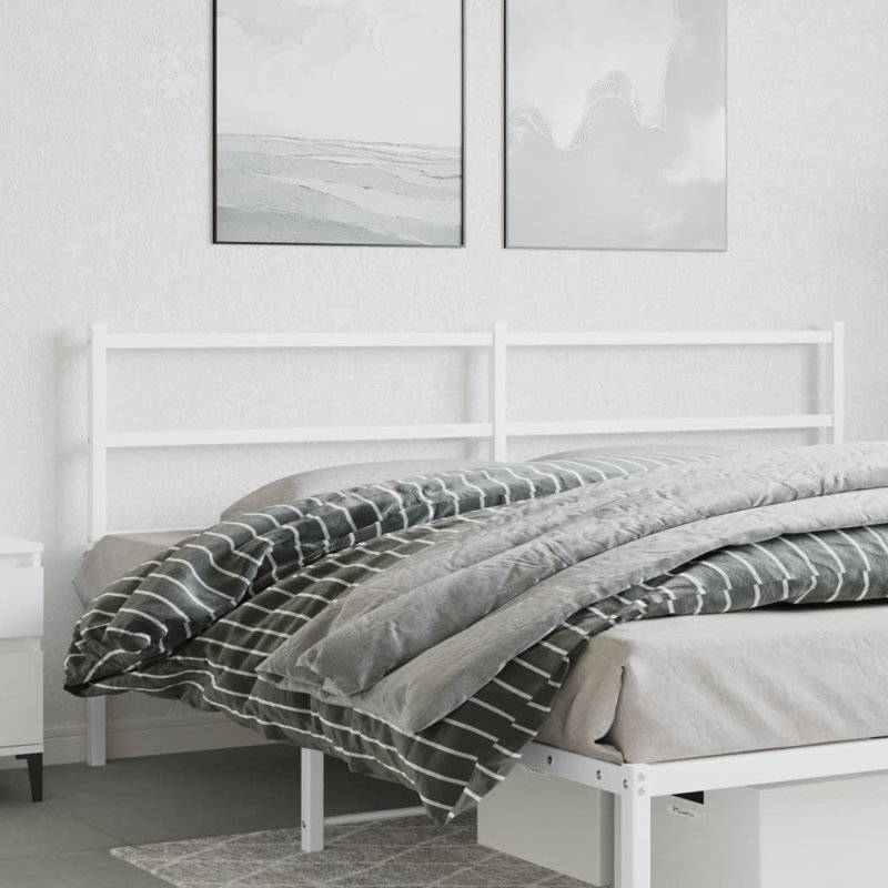 Oberly Metal Headboard, White, 200cm W