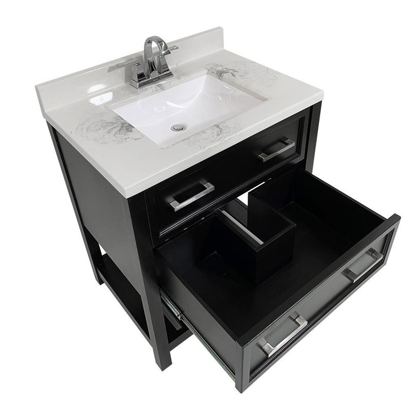 Base de meuble-lavabo simple Aguallo de 31 po seulement, Espresso