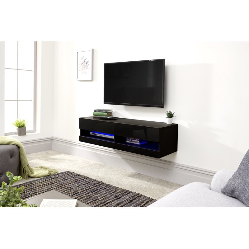 Ruggles Unfinished Floating TV Stand for TVs up to 55", Black