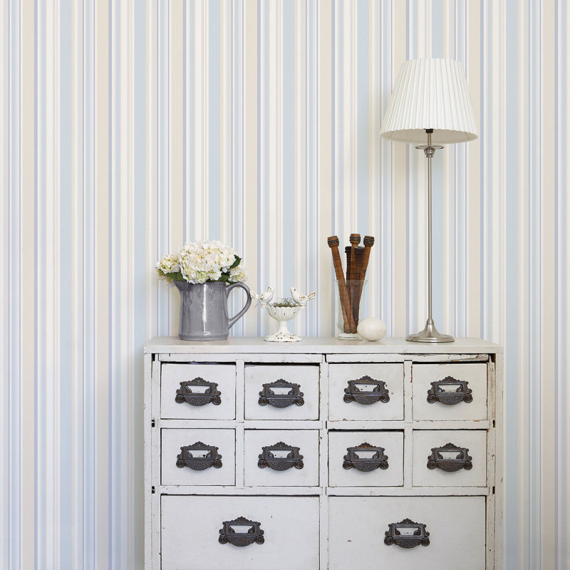 Dweck 10m x 52.8cm Matte Wallpaper Roll, Blue/Beige