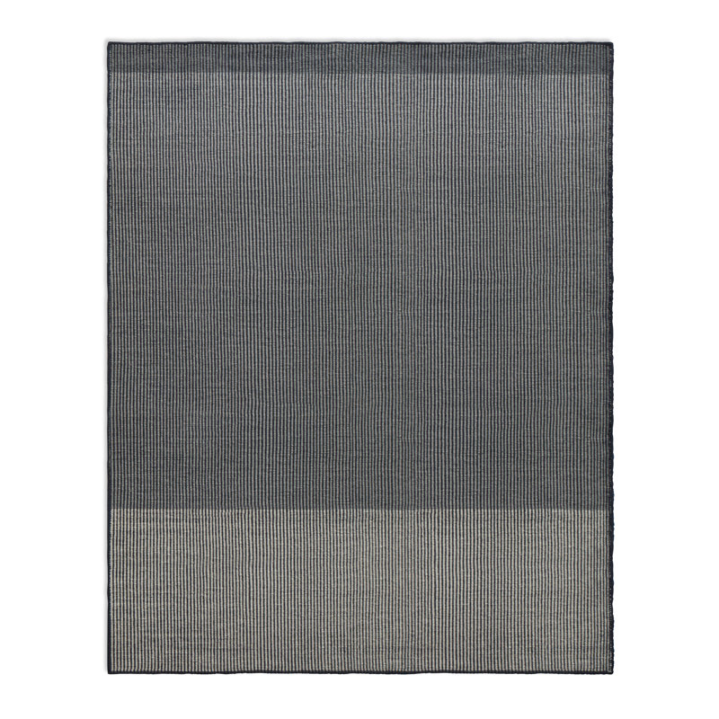 Bousta Wool Striped Area Rug in Black/Gray, Rectangle 8' x 10'