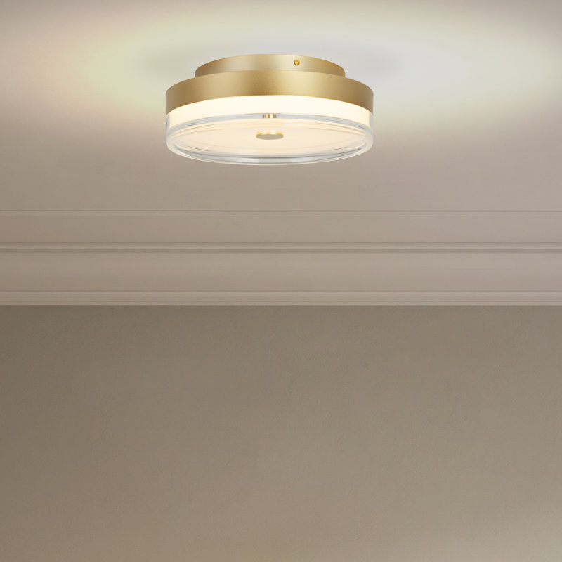 Bacquie Acrylic LED Flush Mount, Gold, 8.50cm H x 30cm W x 30cm D