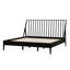 Très grand lit plateforme en bois de bambou massif avec tête de lit, cadre de lit bohémien avec lattes en bois et support en métal, style Mid-Century moderne-100109039-100109037