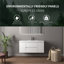 Meuble-lavabo mural simple de 48 po avec comptoir en pierre blanc brillant, 2 tiroirs et 2 portes