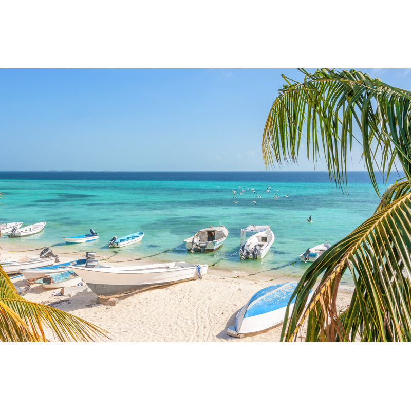 Beach Of Island Grand Roque - Wrapped Canvas Print, 30cm H x 46cm W x 3.8cm D