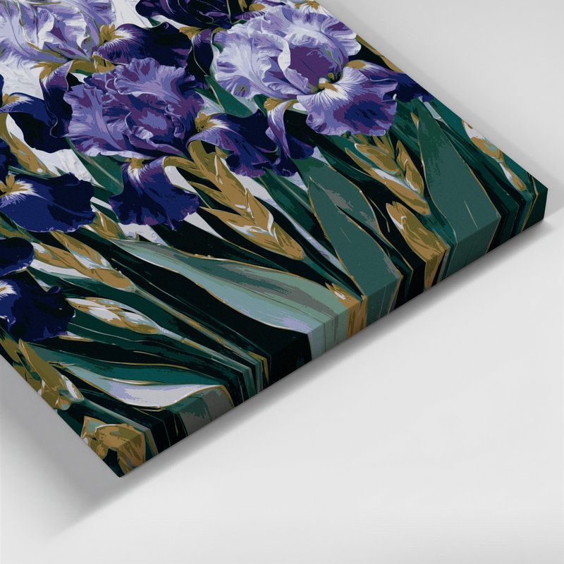 Art mural sur toile Botanical Iris, H 16 po x l 16 po