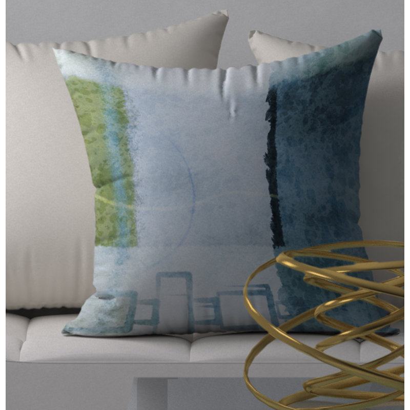 Abstract Reversible Throw Pillow, 18" x 18"