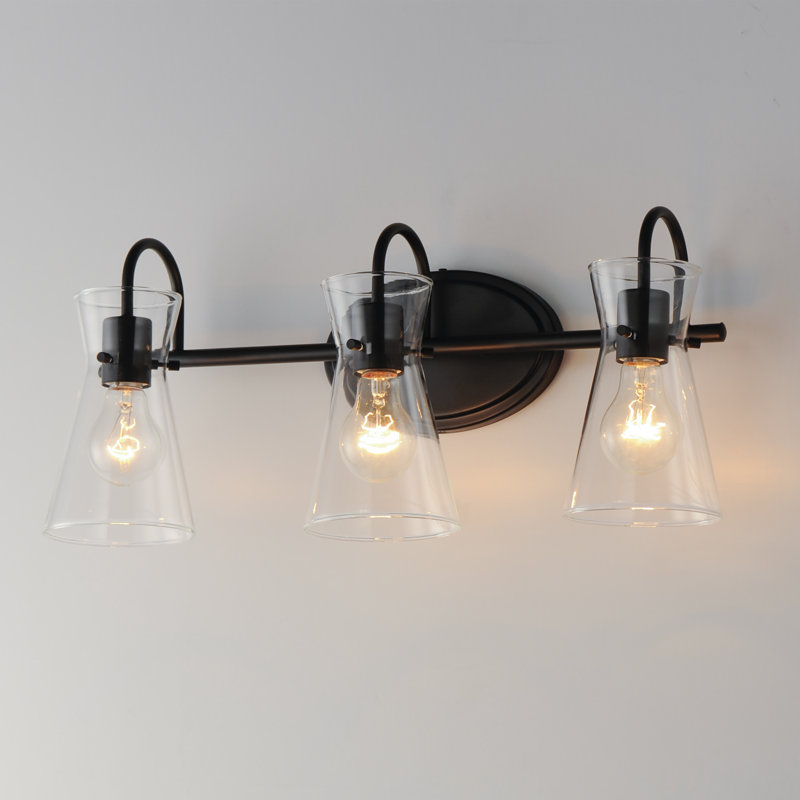 Éclairage pour meuble-lavabo à 3 lumières à intensité variable Lundeen, Noir