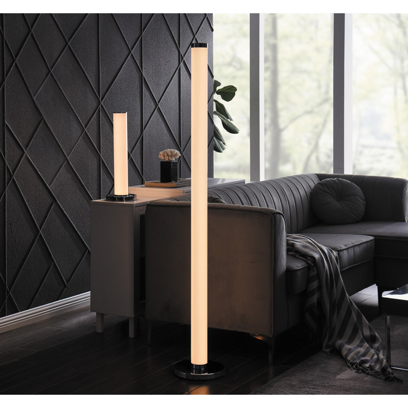 Corine 63.75'' Chrome LED Novelty Floor Lamp, Frosted