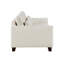 Canapé Bior, 2 coussins lombaires, tissu ivoire, 89 po, design moderne