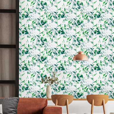 Powellville Peel & Stick Floral Roll