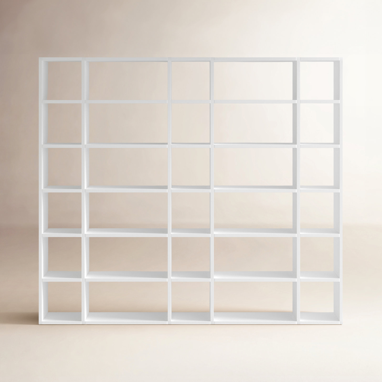 Araeya Wide Geometric Bookcase, Pure White
