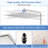 12" Square Showerhead With Adjustable Arm - Stainless Steel, Waterfall Effect, Luxury Bathroom Accessory 12 Inch Rain Shower Head Robust 2 Gpm Max Flow, Self-Cleaning Feature
