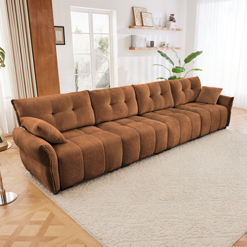 Canapé, canapé rembourré pour salon, bureau, hôtel, H 35,43 po x l 141,73 po x P 33,43 po, 4, Orange