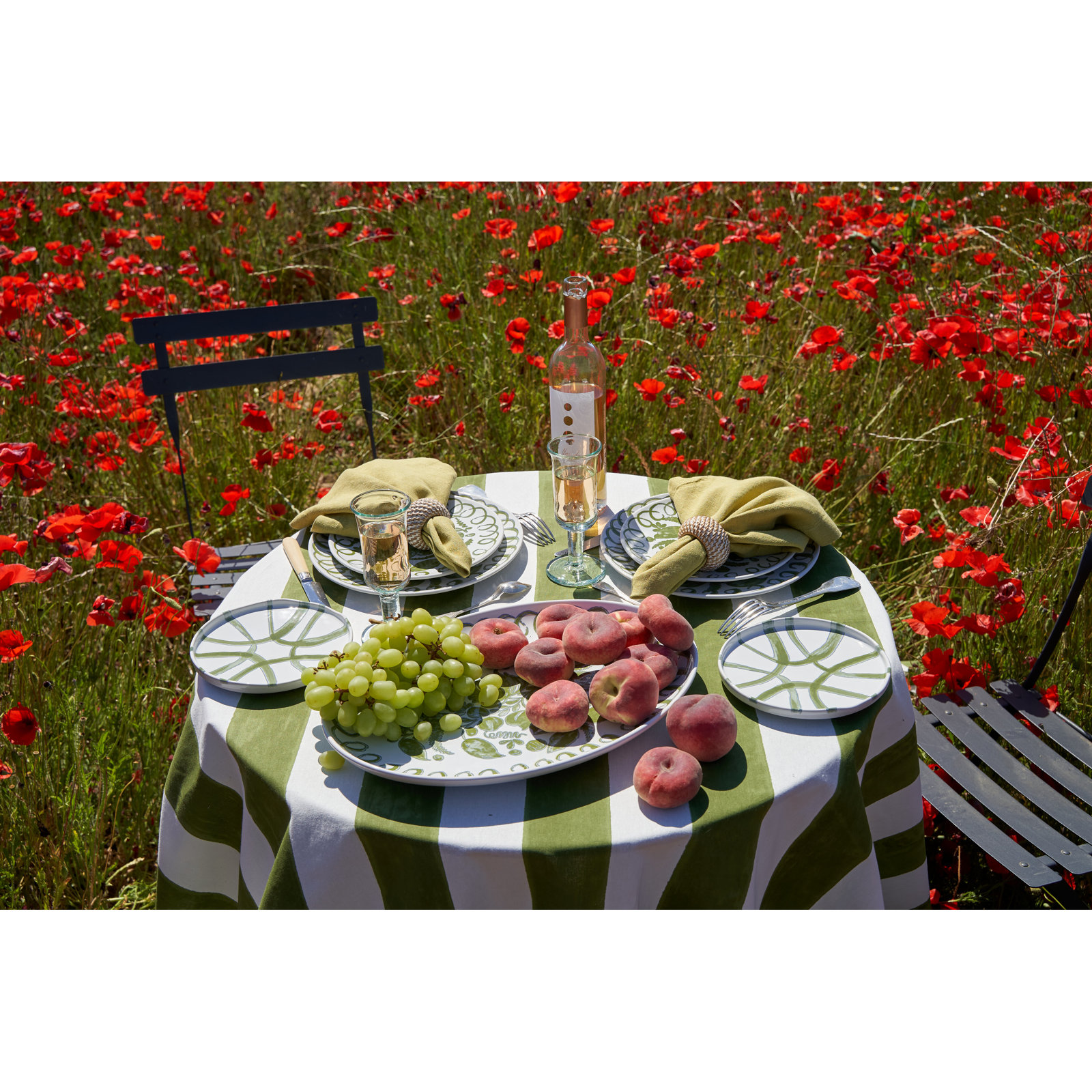 7" Appetizer Plate, White, Green