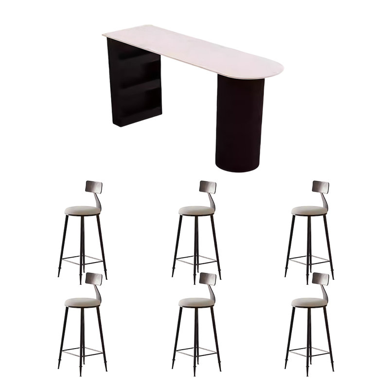 Modern simple bar table, 41.3"H x 62.9"L x 19.6"W, 7