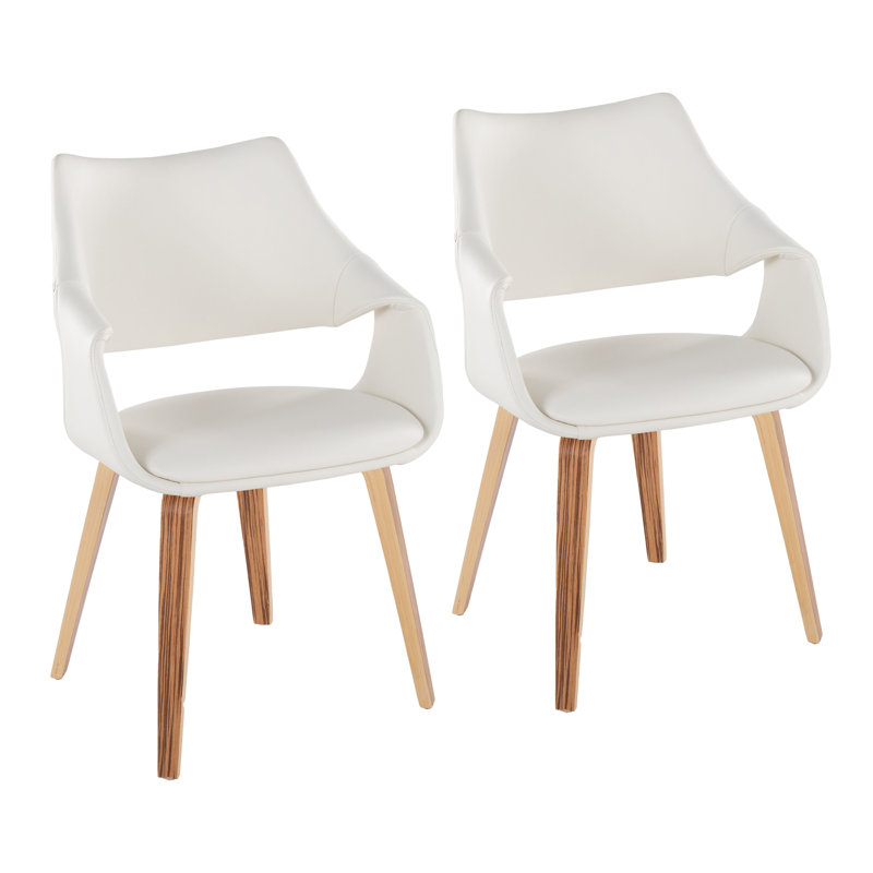 Chaise rembourrée Arshad, Blanc, Zèbre