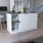 59" Long Kitchen Island with Open and Closed Storage Kitchen Cabinet with Interior Shelves, Modern Kitchen Prep Table, Dining Table, Bar Table for Kitchen and Dining Room-588677114