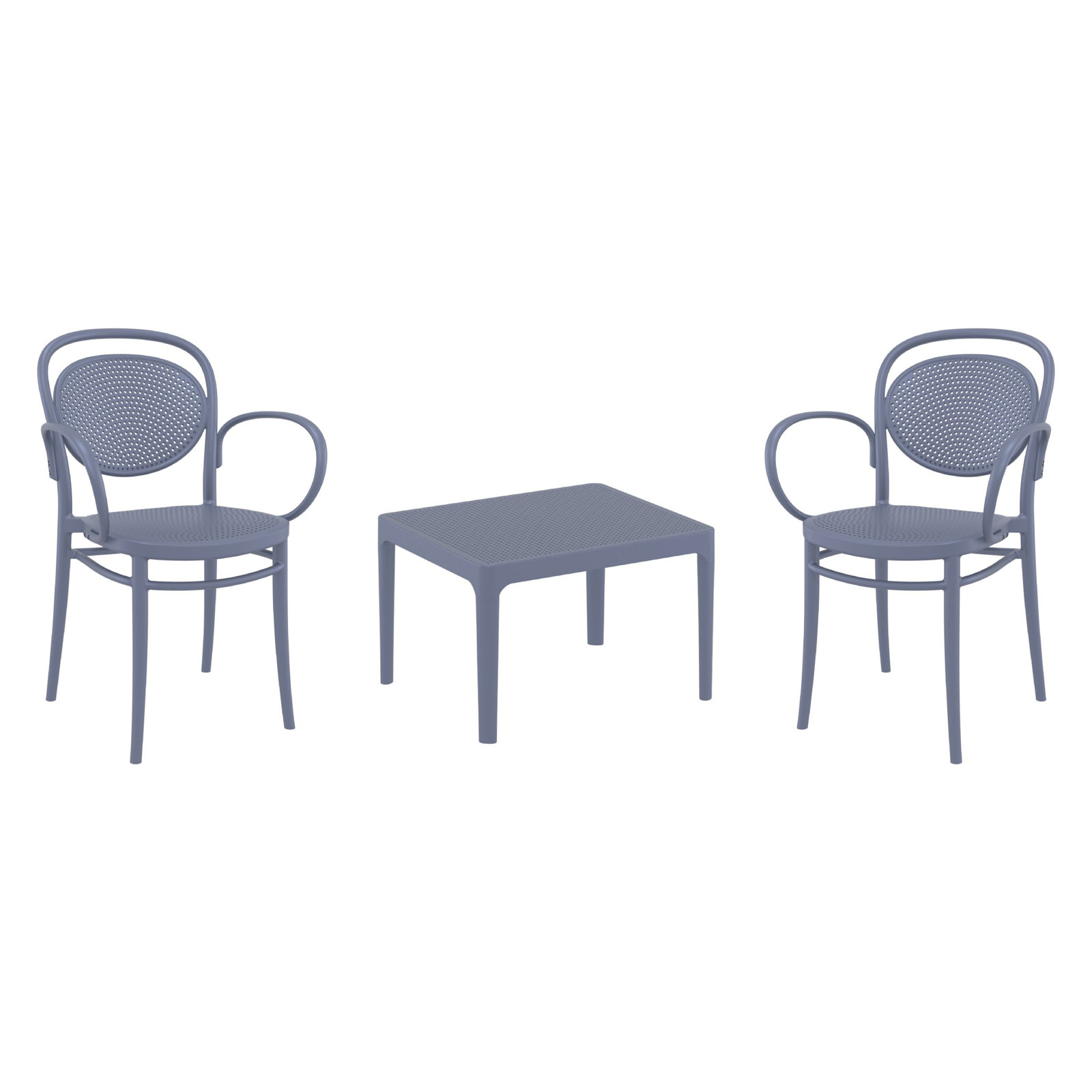 Farrah 2-Person Patio Seating Group, Dark Gray