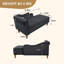  Chaise longue rembourrée en velours avec accoudoirs roulés-579390369