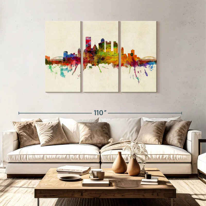 Pittsburgh Pennsylvania Skyline III, 48" H x 74" W