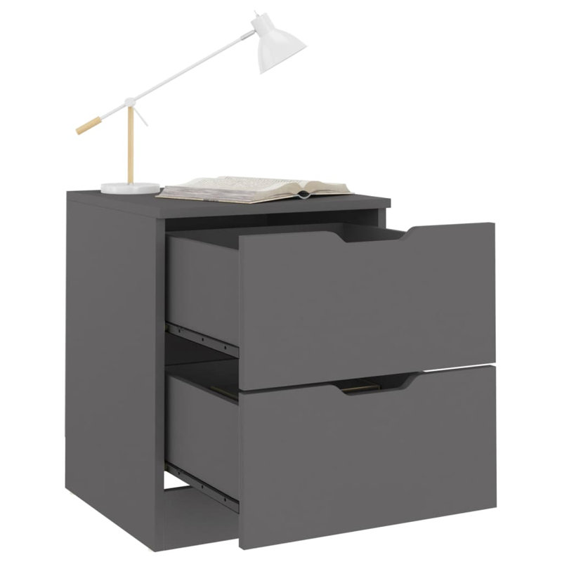 Side Table with Storage, Grey