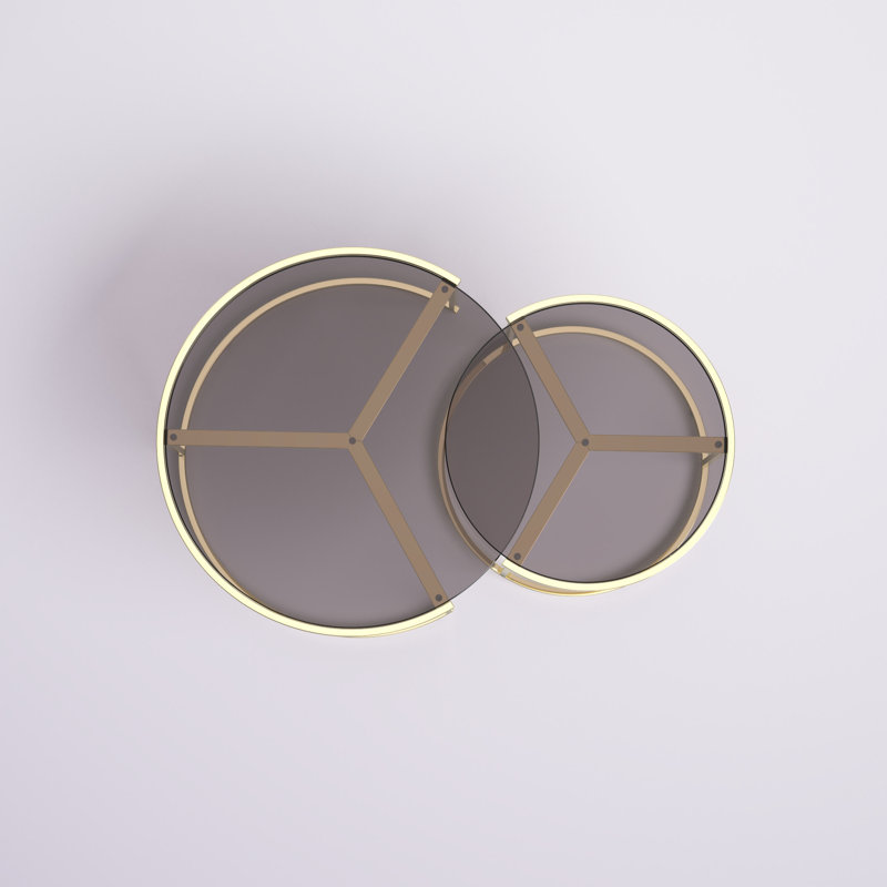 Abrial Glass Top Nesting Coffee Table