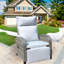 Outdoor Wicker Recliner Chair With Adjustable Backrest And Armrests,All Weather Conversation Chairs , For Courtyard Swimming Pool Balcony