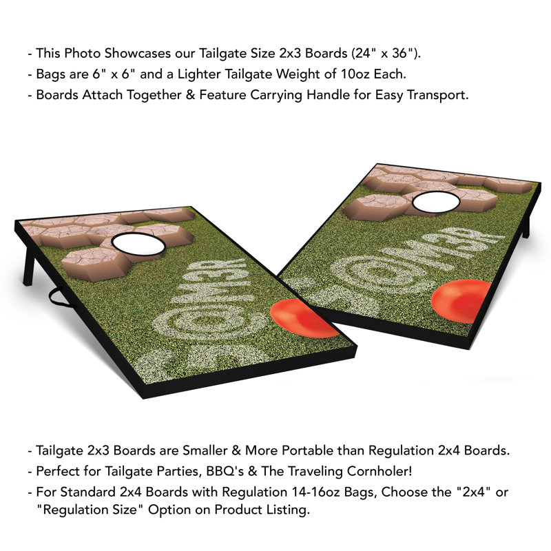 2' X 3' Gamer Tailgate Size Cornhole Set