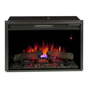 27'' W Black Electric Fireplace