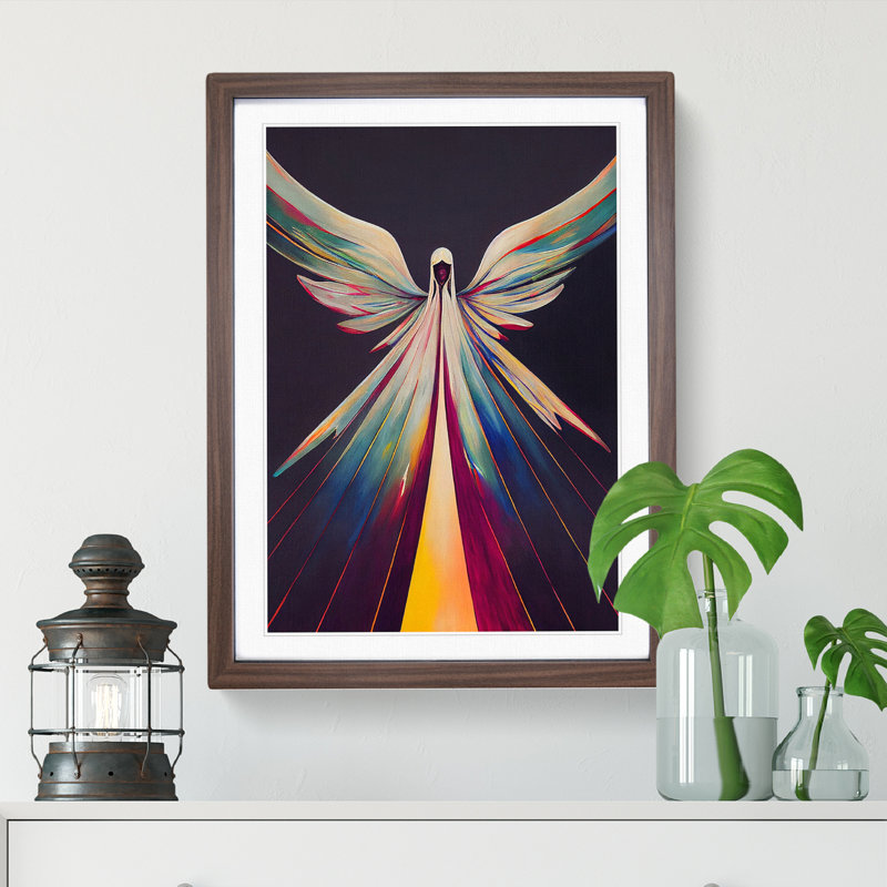 XC1022-2488X Inspirational Angel Abstract - Wall Art, 34cm H x 25cm W x 2cm D, Walnut Framed
