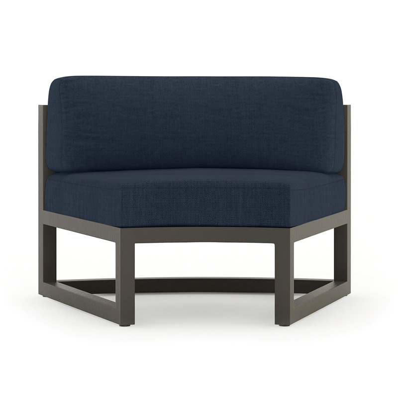 Smith Powder Coated Aluminum Outdoor Armless Lounge Chair , Sunbrella® Cushions Included, Spectrum Indigo Sunbrella®, Slate